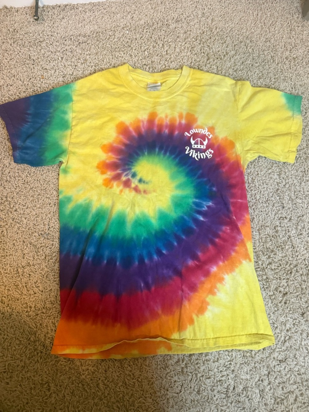 Port and Company Lowndes Vikings Tie-Dye Spiral Tee - Youth XL